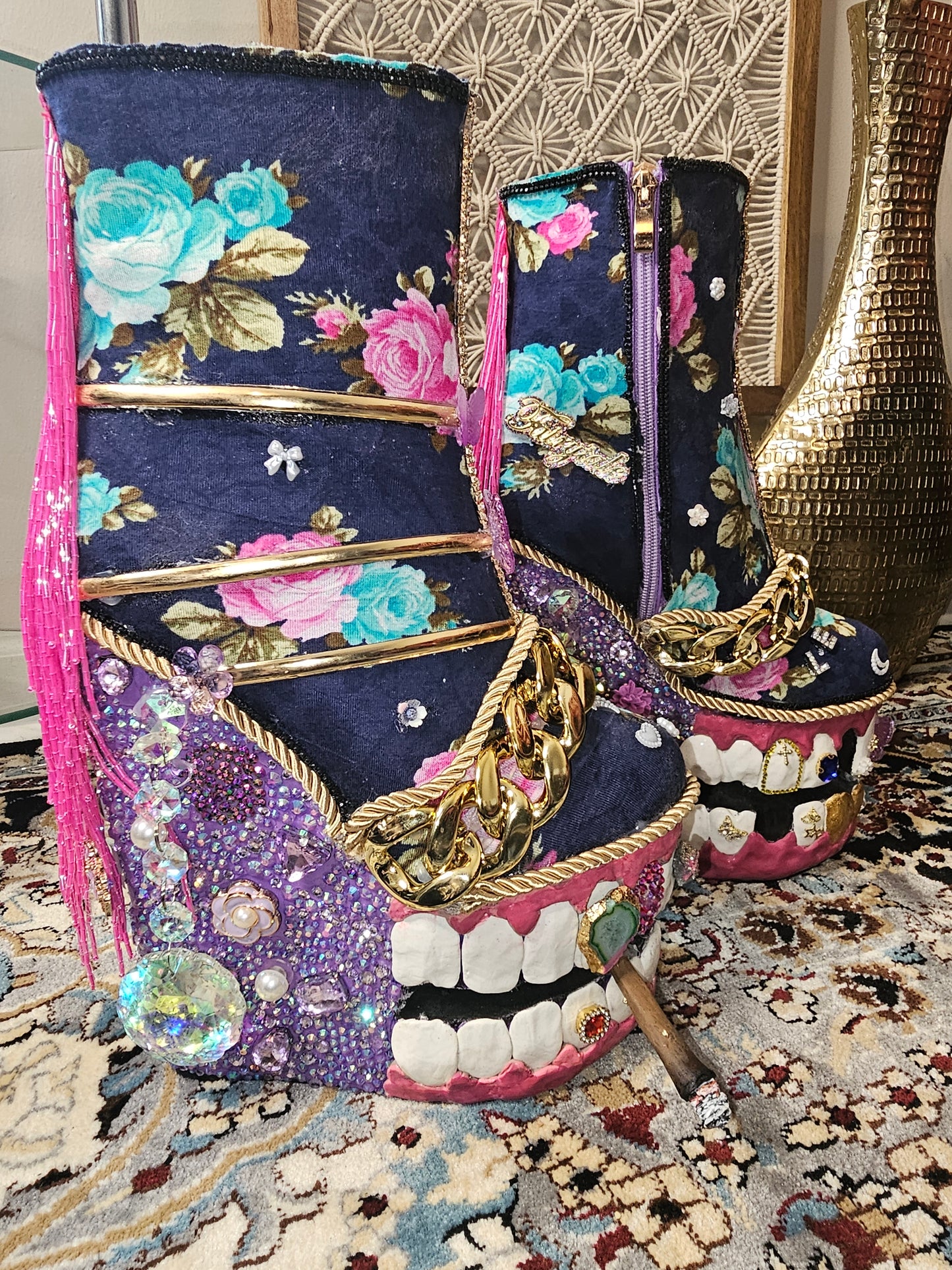 Gold Teeth Heels - Rich Auntie - Recovered Addict